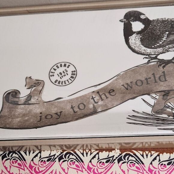 St. Nicholas Square Bird on Branch Joy to the World Fluted Ceramic Treat Tray - Picture 3 of 9